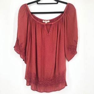 Solitaire | Rusty Embroidered Top